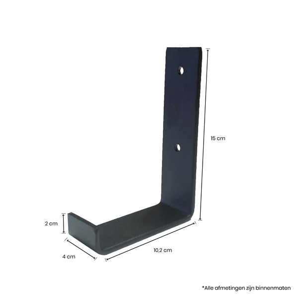 De Industriële Plankdragers L-vorm UP Mat Zwart – 10 cm