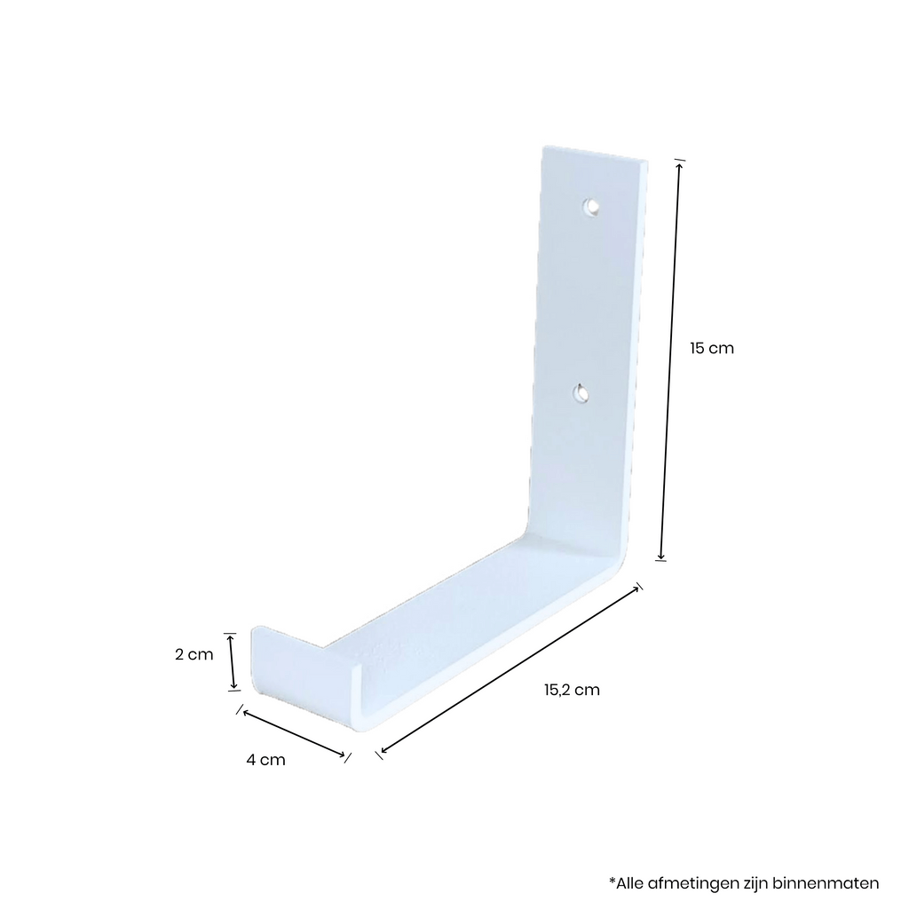 The Industrial L-Shaped Shelf Brackets UP Matte White – 15 cm