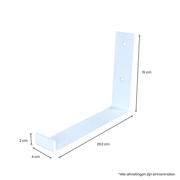 De Industriële Plankdragers L-vorm UP Mat Wit – 20 cm