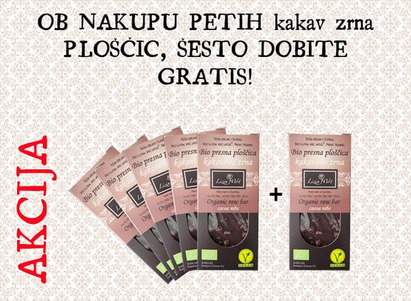 AKCIJA ploščic kakavova zrna 5+1 gratis