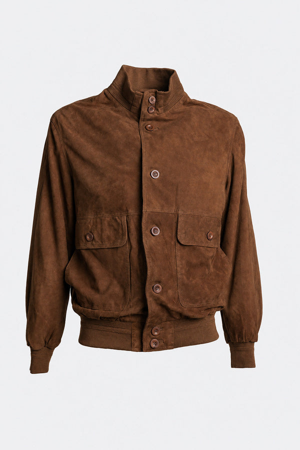 Aldo Polo Camoscio giacca uomo 100% vera pelle Made in Italy - Barone Firenze