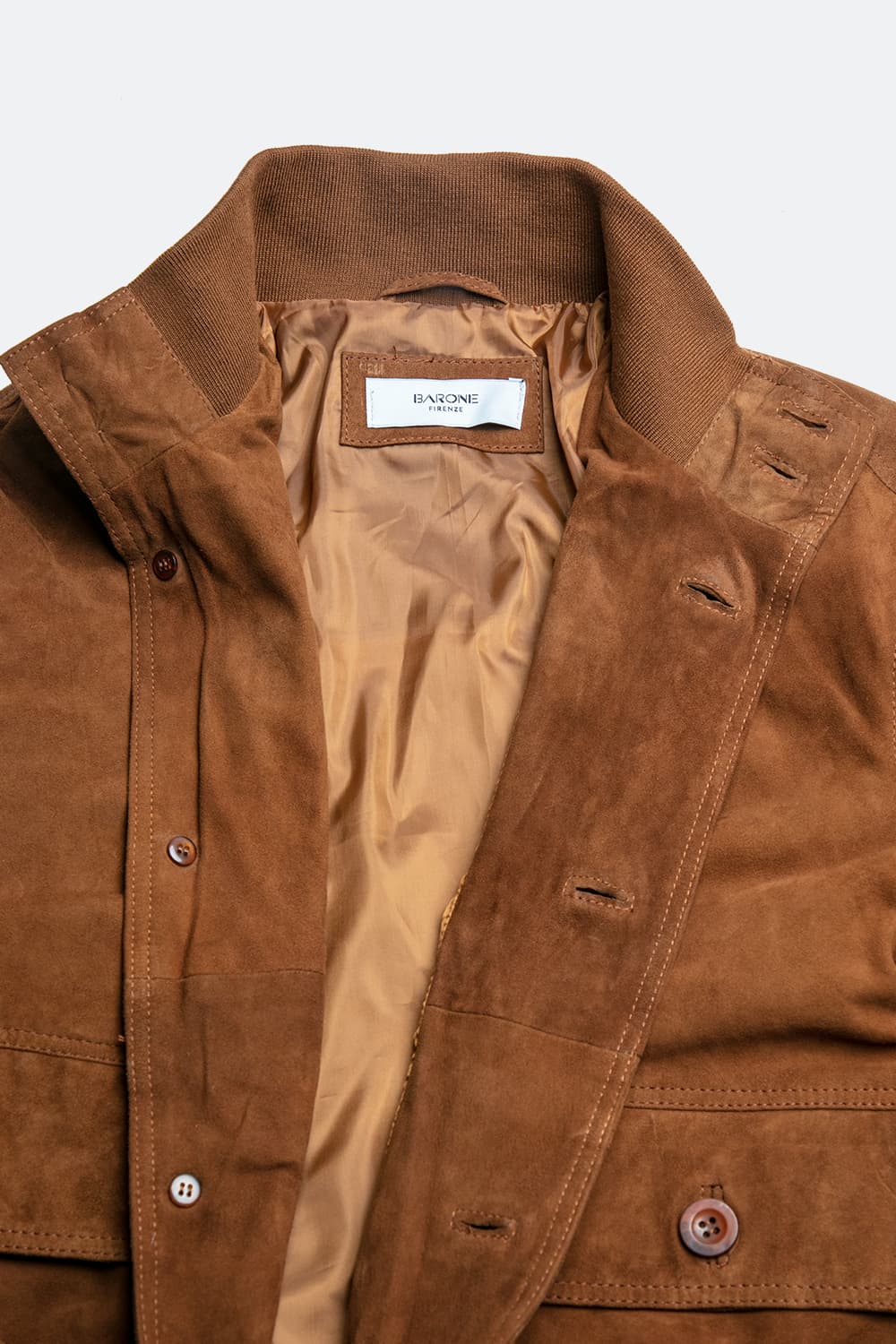 Aldo Polo Camoscio giacca uomo 100% vera pelle Made in Italy - Barone Firenze