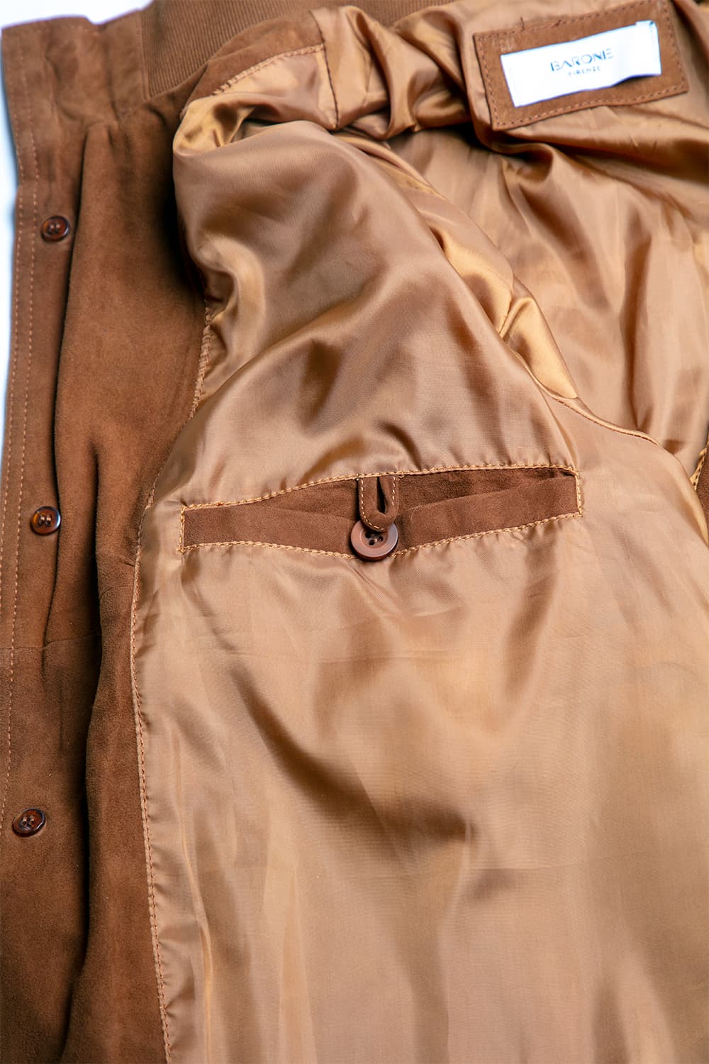 Aldo Polo Camoscio giacca uomo 100% vera pelle Made in Italy - Barone Firenze