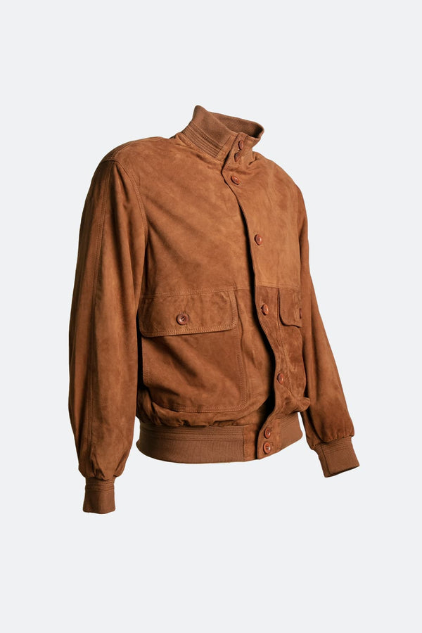 Aldo Polo Camoscio giacca uomo 100% vera pelle Made in Italy - Barone Firenze