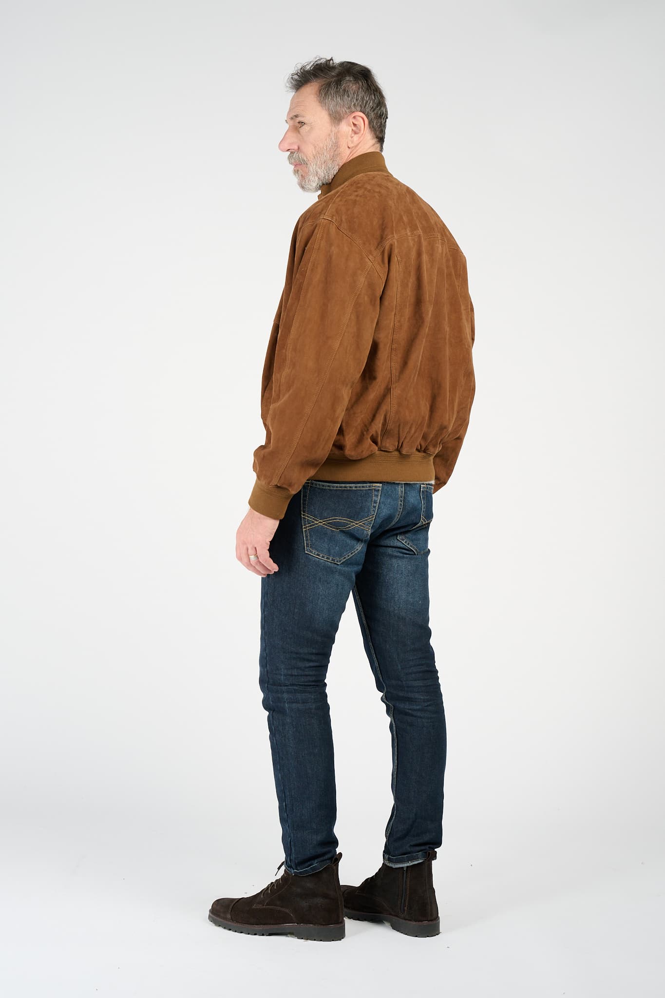 Aldo Polo Camoscio giacca uomo 100% vera pelle Made in Italy - Barone Firenze