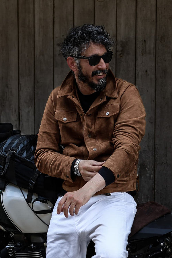Ale Giacca Camoscio 100% vera pelle Made in Italy - Barone Firenze