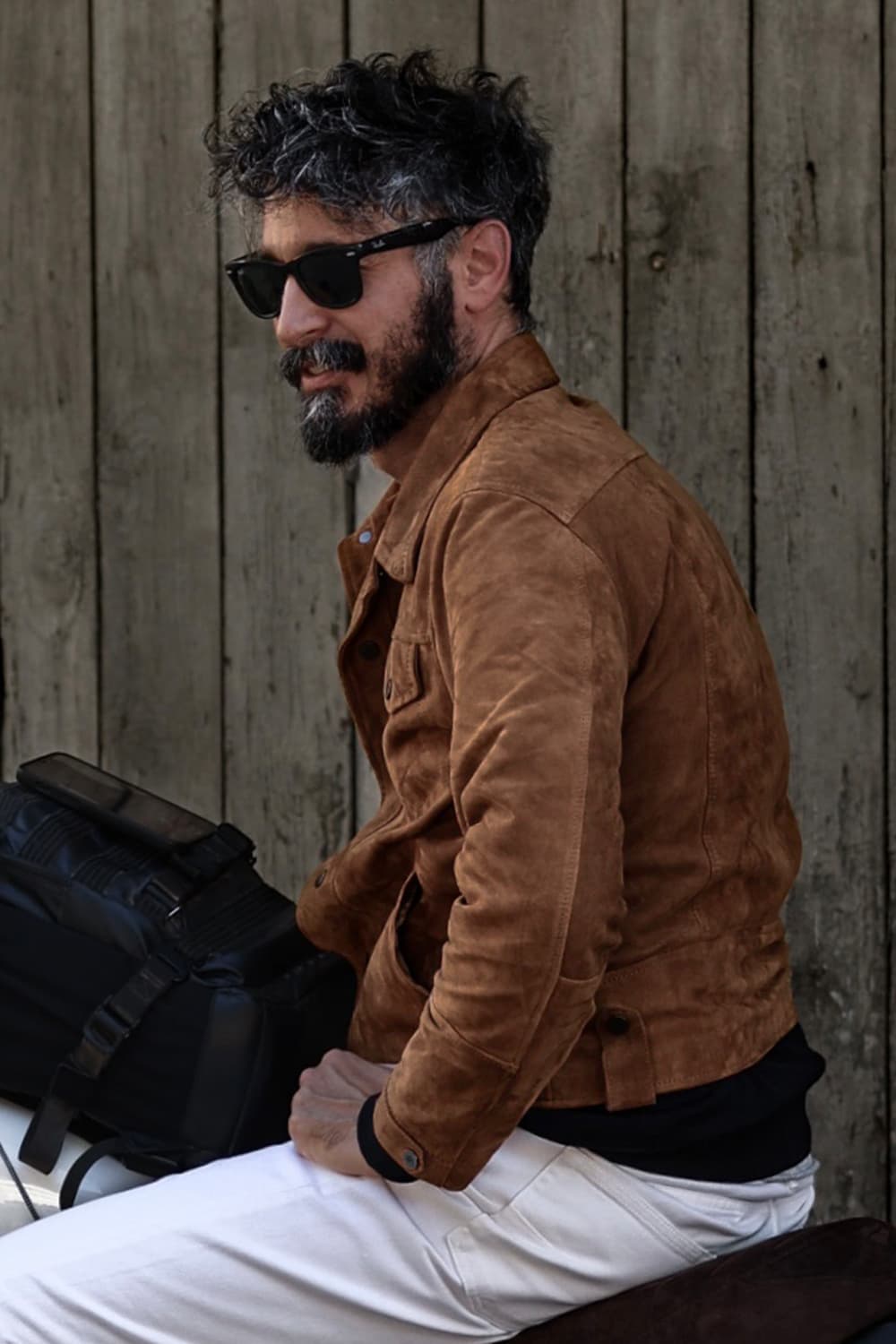 Ale Giacca Camoscio 100% vera pelle Made in Italy - Barone Firenze