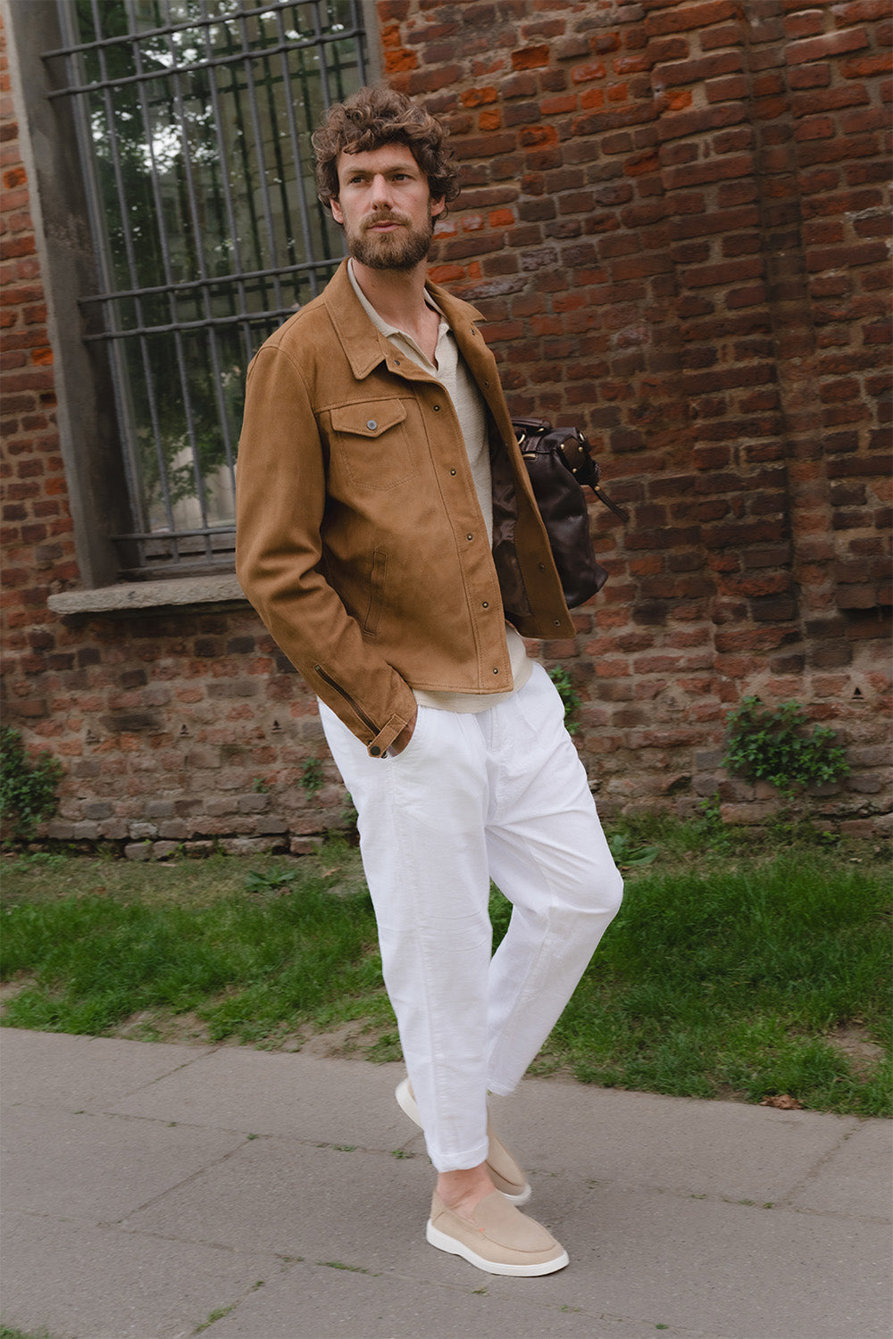 Ale Giacca Camoscio 100% vera pelle Made in Italy - Barone Firenze