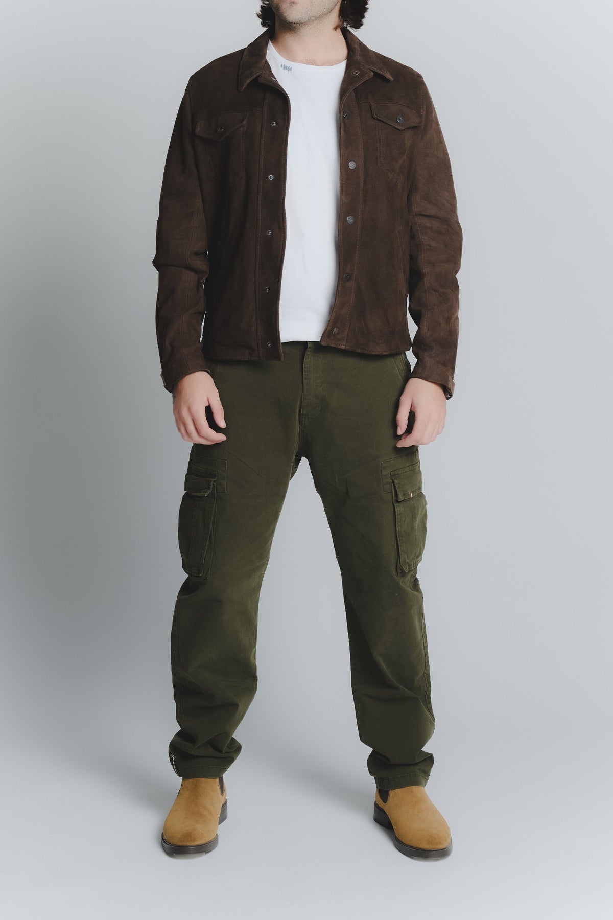 Ale camoscio giacca uomo 100% vera pelle Made in Itay - Barone Firenze