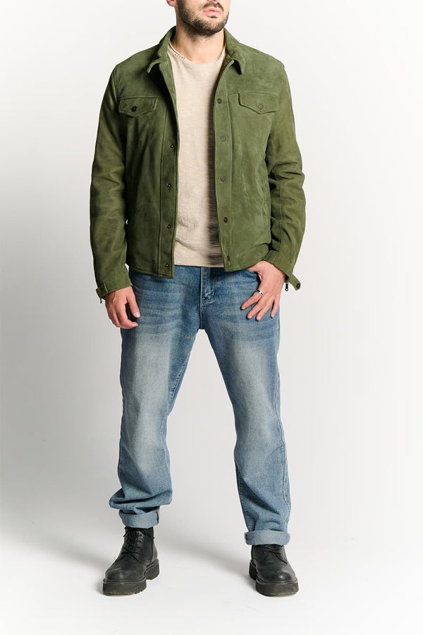 Ale camoscio verde 100% vera pelle Made in Italy - Barone Firenze