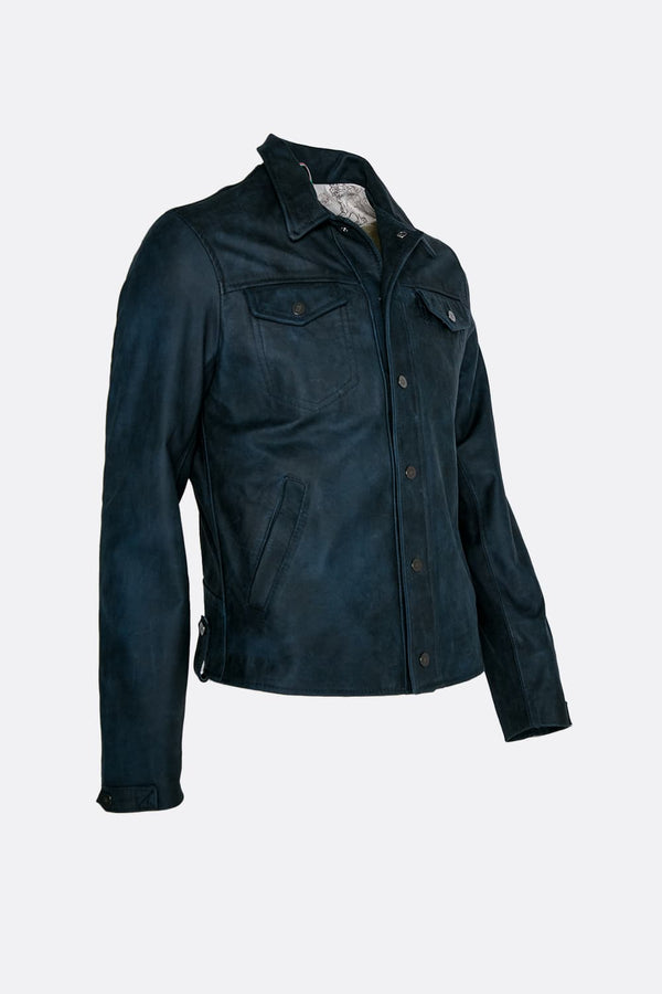 Ale Giacca oleata 100% vera pelle Made in Italy - Barone Firenze