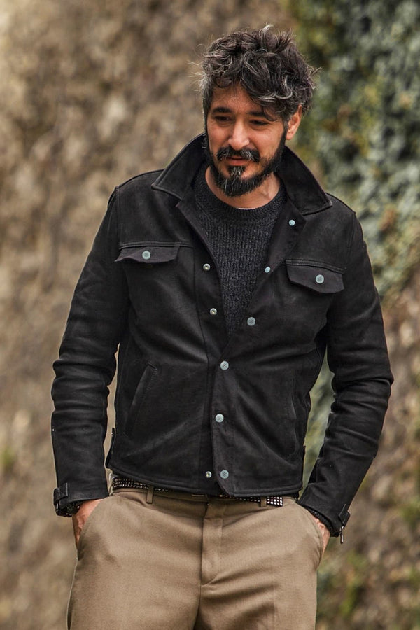 Ale giacca uomo 100% vera pelle Made in Italy - Barone Firenze