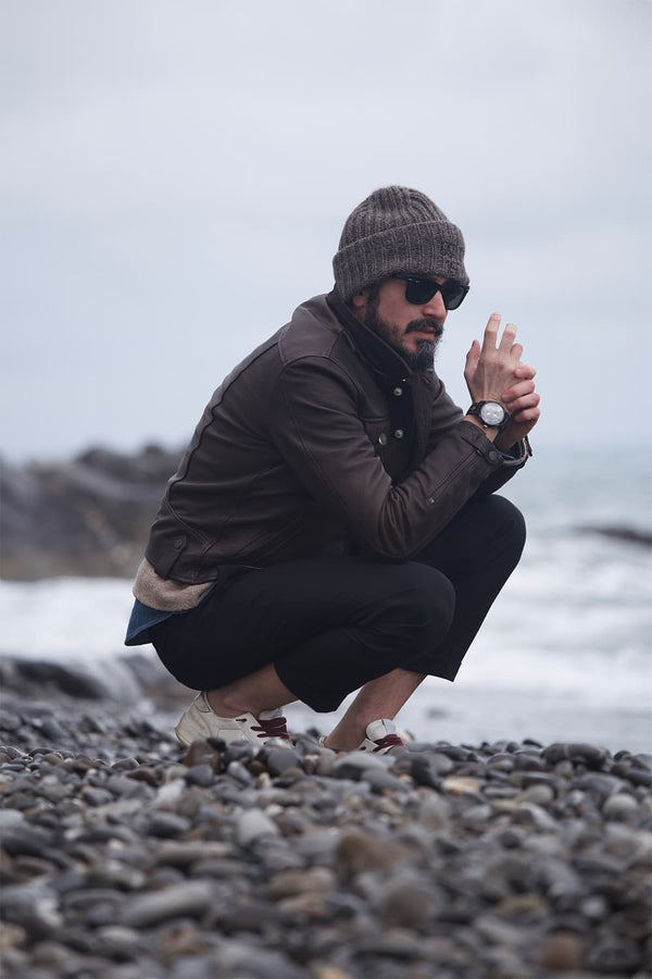 Ale Vegetale testa di moro giacca uomo 100% vera pelle Made in Italy - Barone Firenze