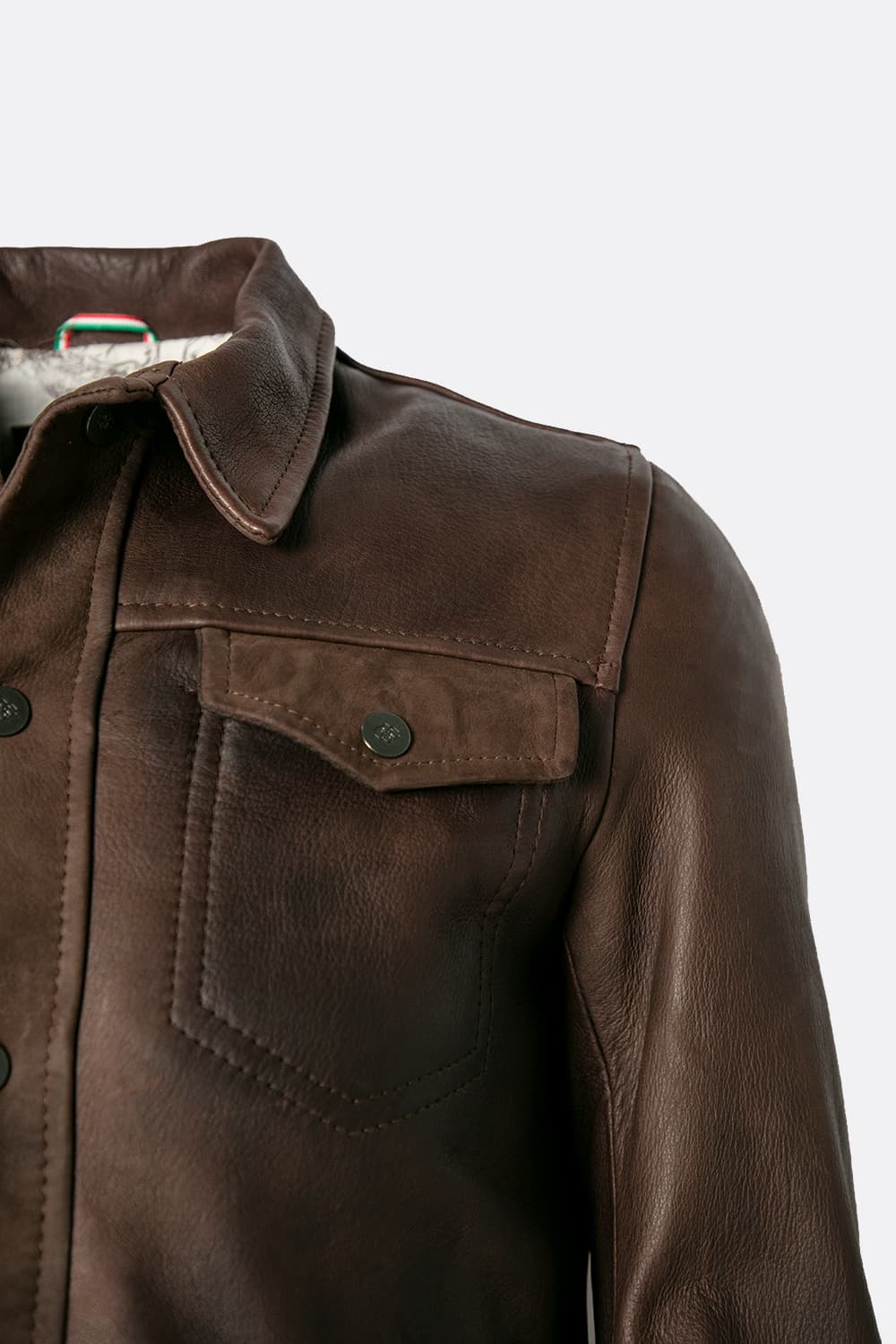 Ale Vegetale testa di moro giacca uomo 100% vera pelle Made in Italy - Barone Firenze