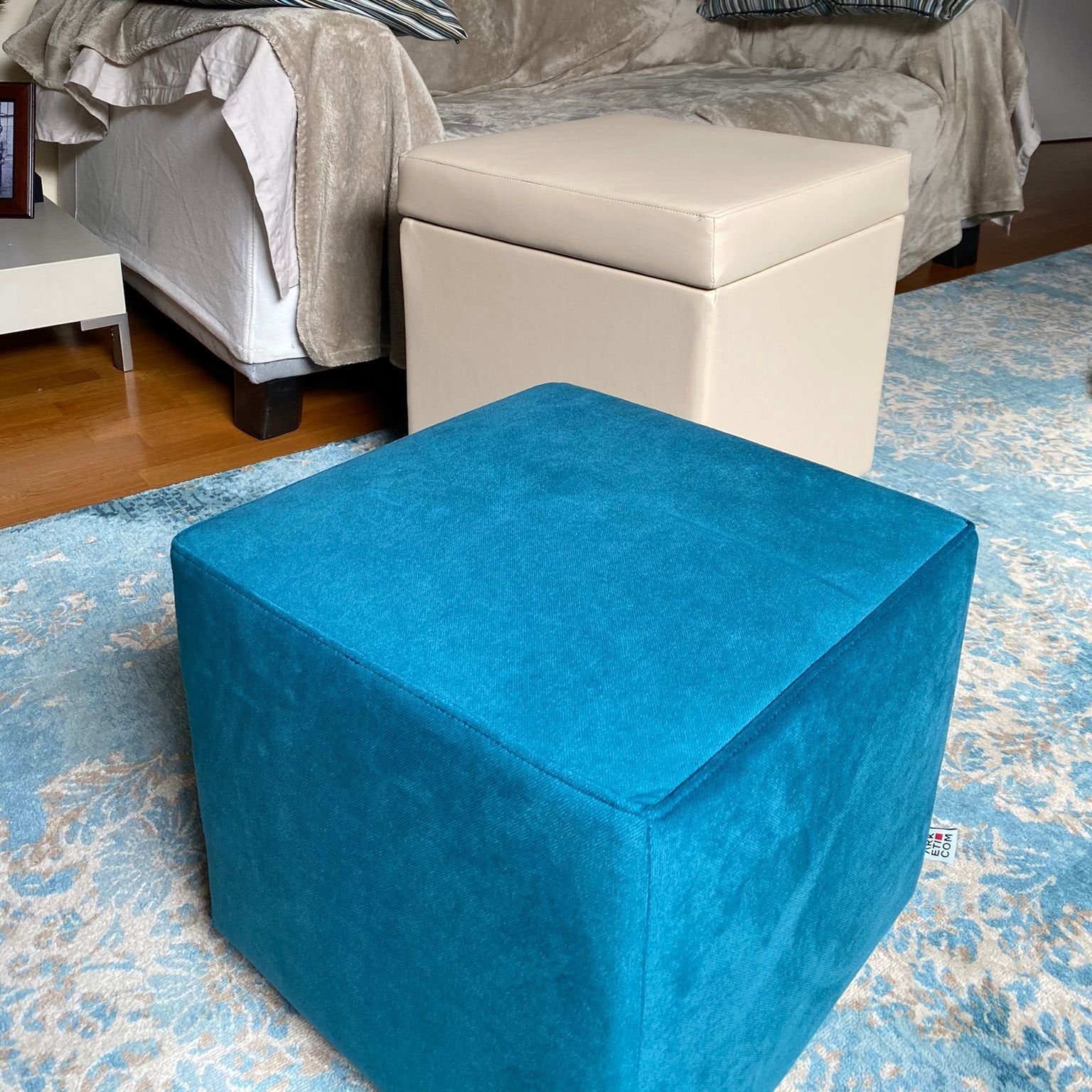 PANDORA 42 MF SWING, Pouf Contenitore Poggiapiedi Microfibra con Ruote 42x42 h42, ,  Arketicom