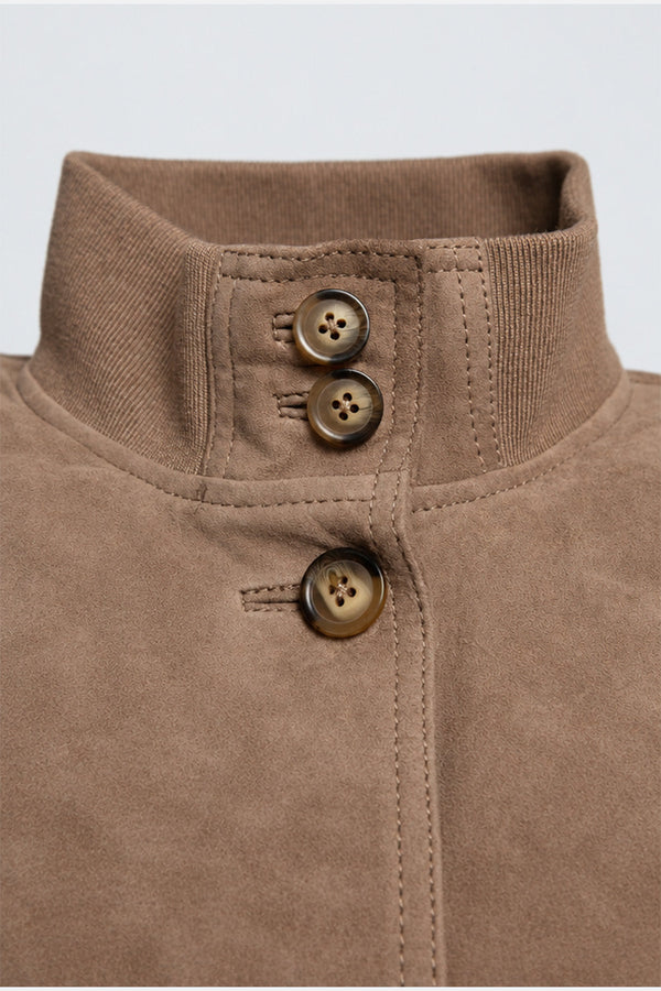 Alma camoscio giacca donna 100% vera pelle Made in Italy - Barone Firenze
