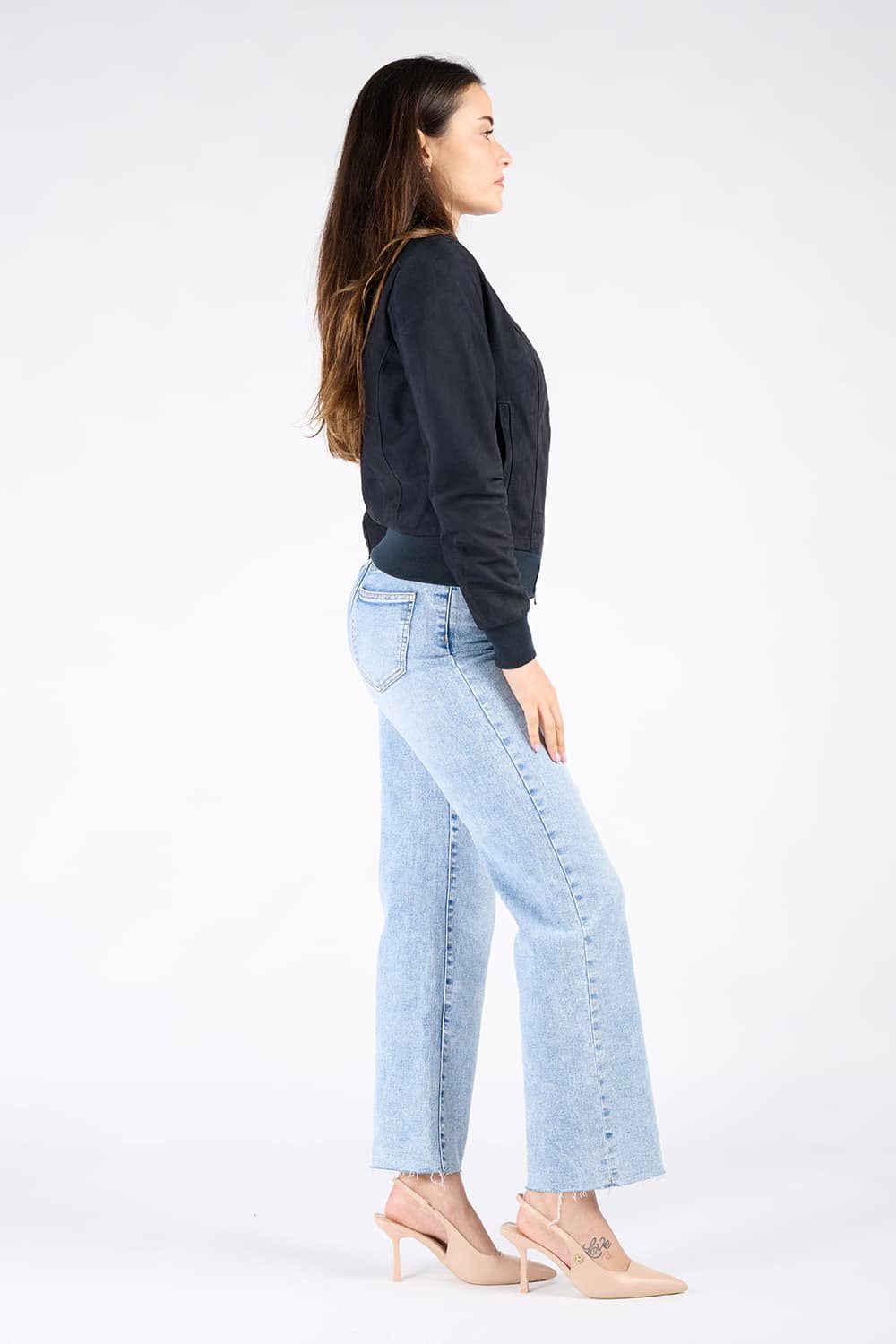 Ambra camoscio giacca 100% vera pelle Made in Italy - Barone Firenze