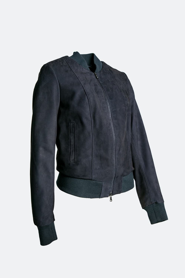 Ambra camoscio giacca 100% vera pelle Made in Italy - Barone Firenze
