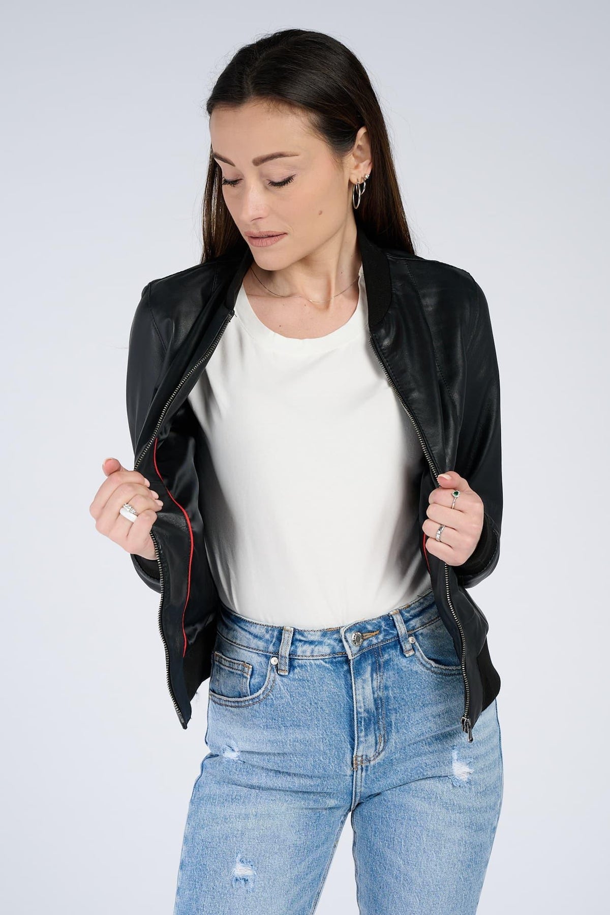 Ambra Giacca donna 100% vera pelle Made in Italy - Barone Firenze