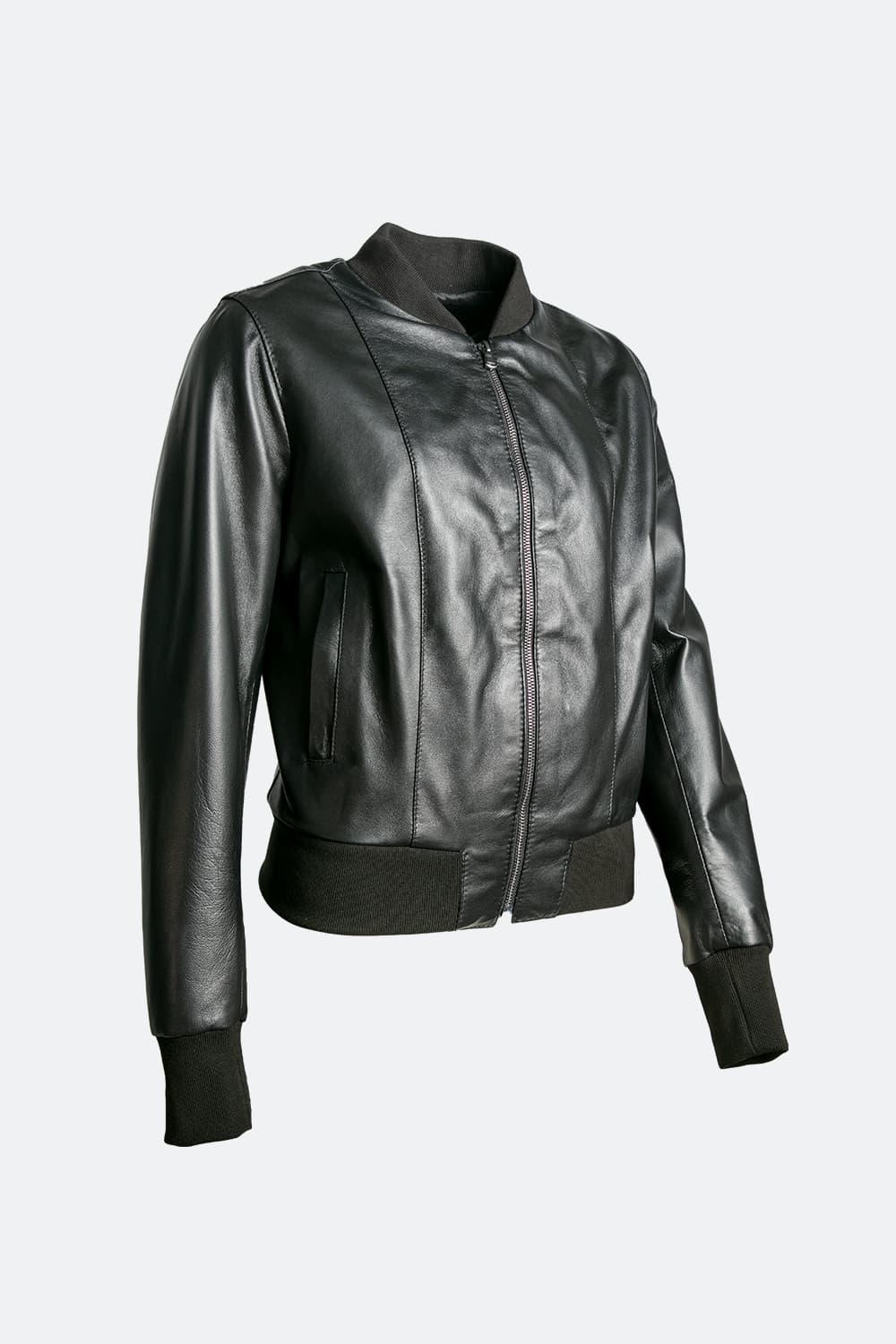 Ambra giacca nera donna 100% vera pelle Made in Italy- Barone Firenze