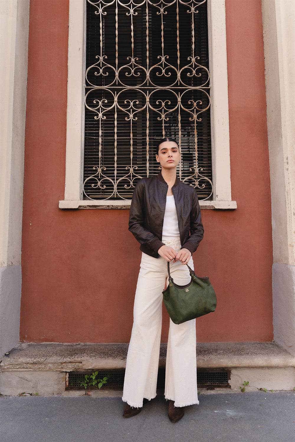Giacca Ambra Testa di Moro e Pienza Borsa Vegetale Donna 100 % vera pelle Made in Italy- Barone Firenze