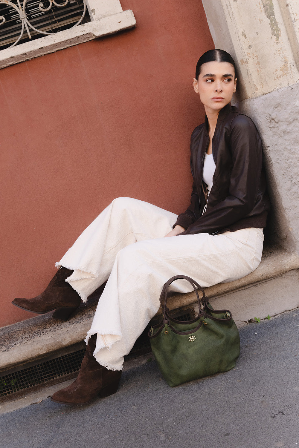 Pienza Borsa Vegetale Donna 100 % vera pelle Made in Italy- Barone Firenze