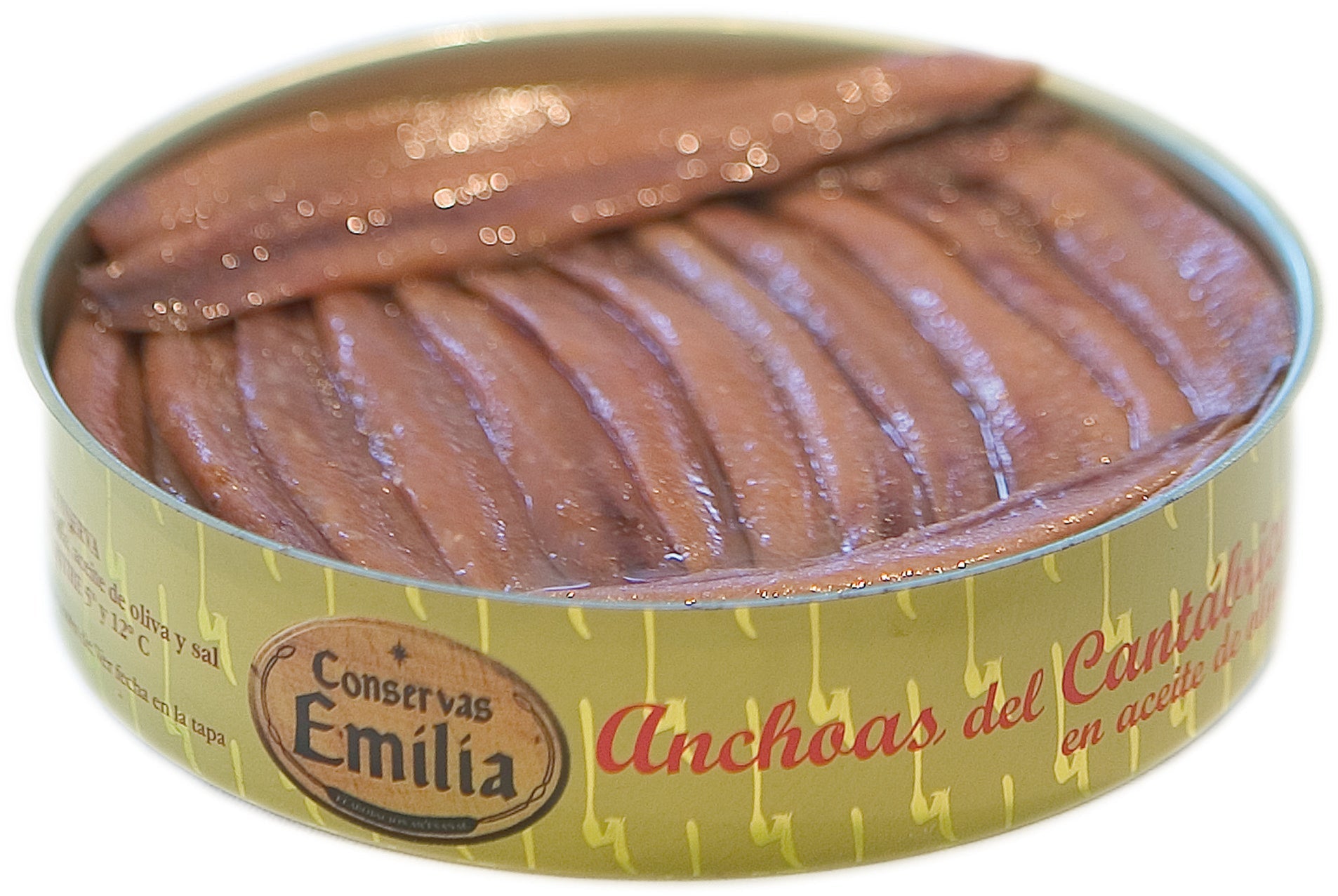 Filetes de Anchoa en Aceite de Oliva "Serie Oro" - Pescado del Cantábrico, lata 550gr. - Conservas Emilia