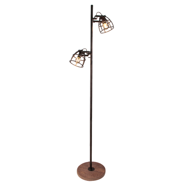Industriële vloerlamp Aperto in elegant zwart. Perfect voor een sfeervolle ambiance in je woonkamer of studeerhoek.