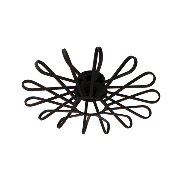 Deze gedetailleerde zwart metalen plafondlamp geeft een industrieel accent aan je interieur. Perfect voor een moderne sfeer.