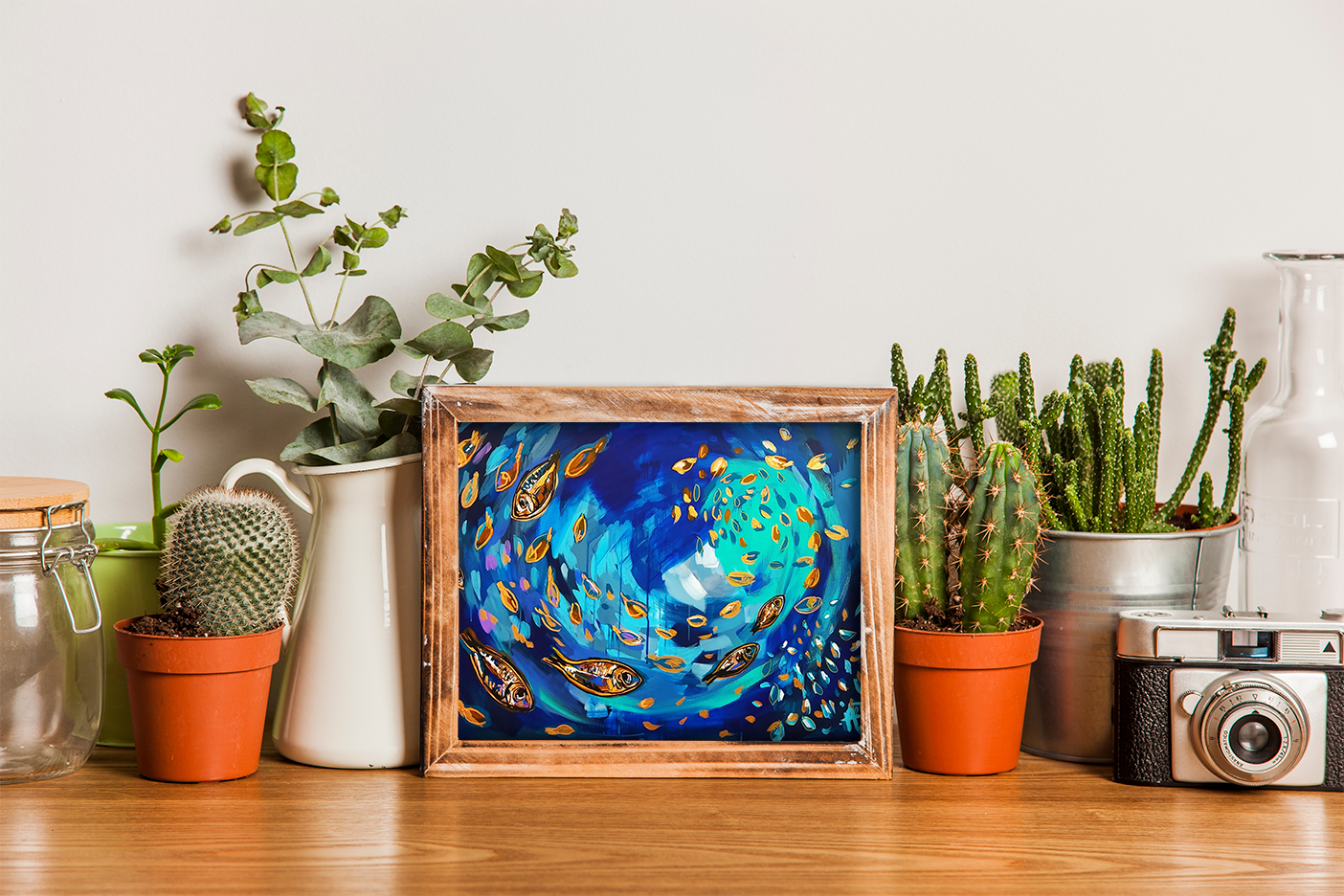Impresión artística - Peces pequeños de cobre