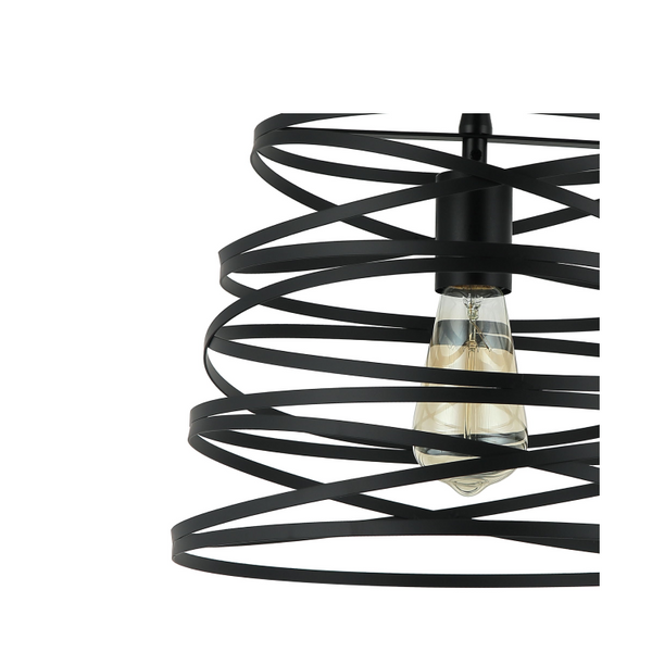 Detail van de zwarte Asti hanglamp met moderne uitstraling.