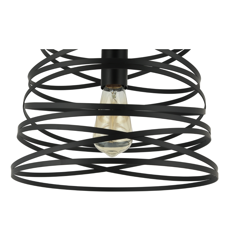 Detail van de zwarte Asti hanglamp met moderne uitstraling. Perfect voor een eigentijdse sfeer boven de eettafel of in de