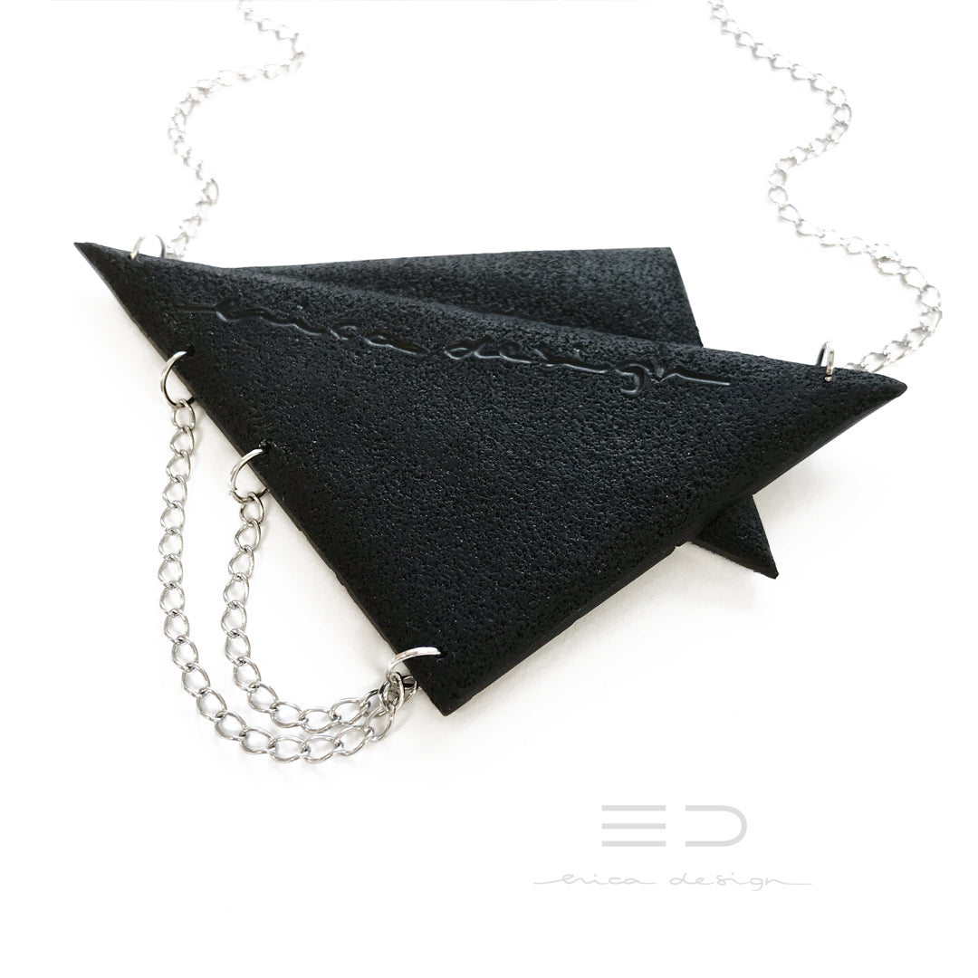 asymmetric | black - textured silver