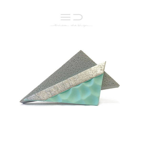 asymmetric | mint - silver - gray