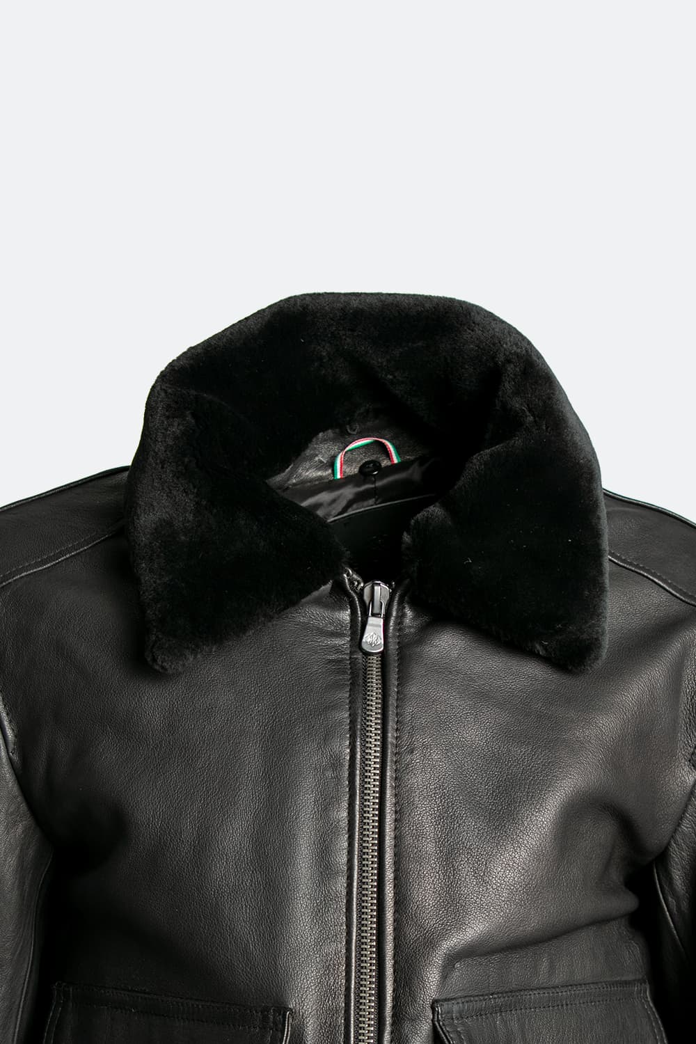Giacca Aviatore pelle Nero 100% vera pelle Made in Italy - Barone Firenze