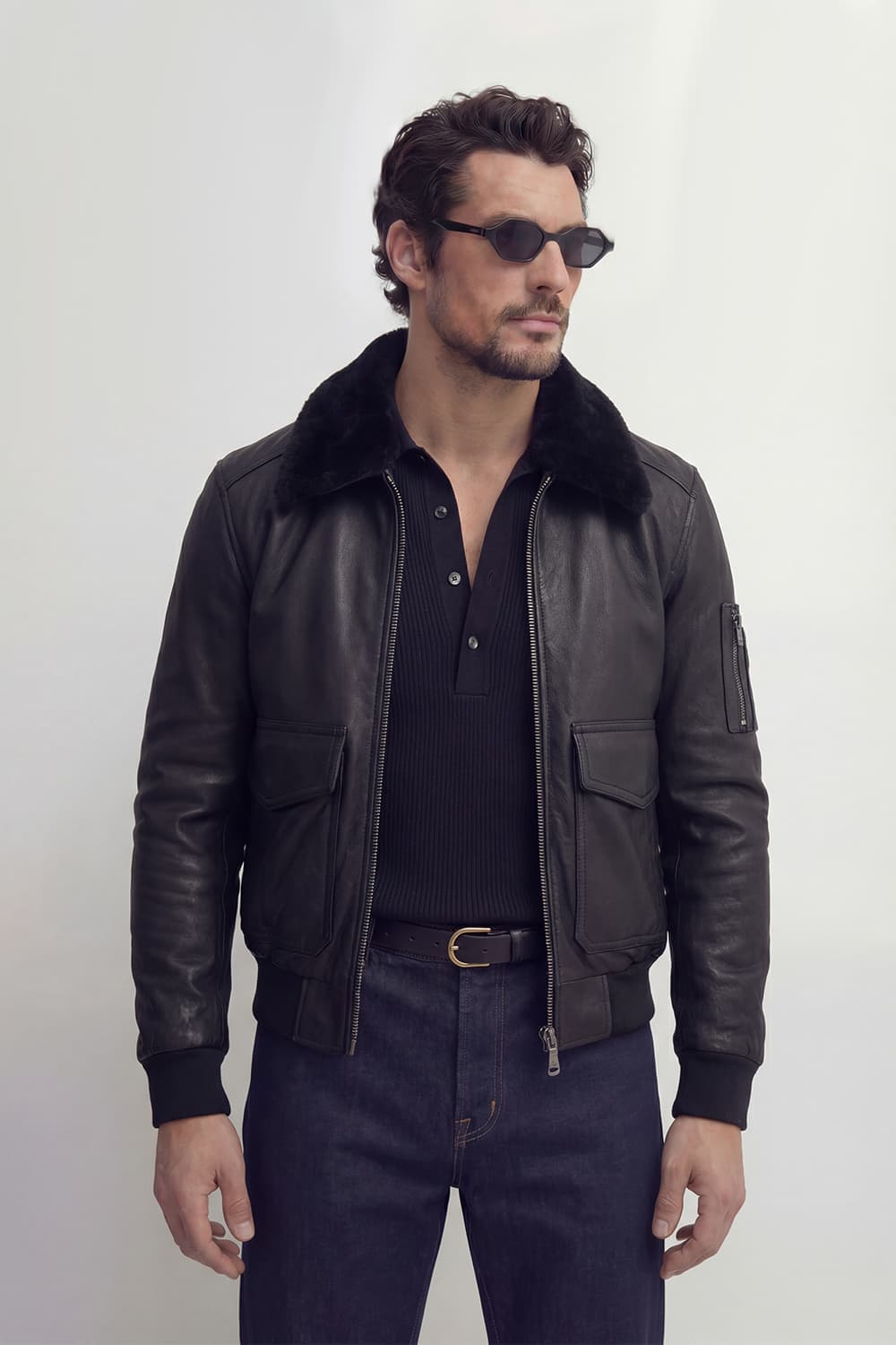 Men's Black Aviator Jacket