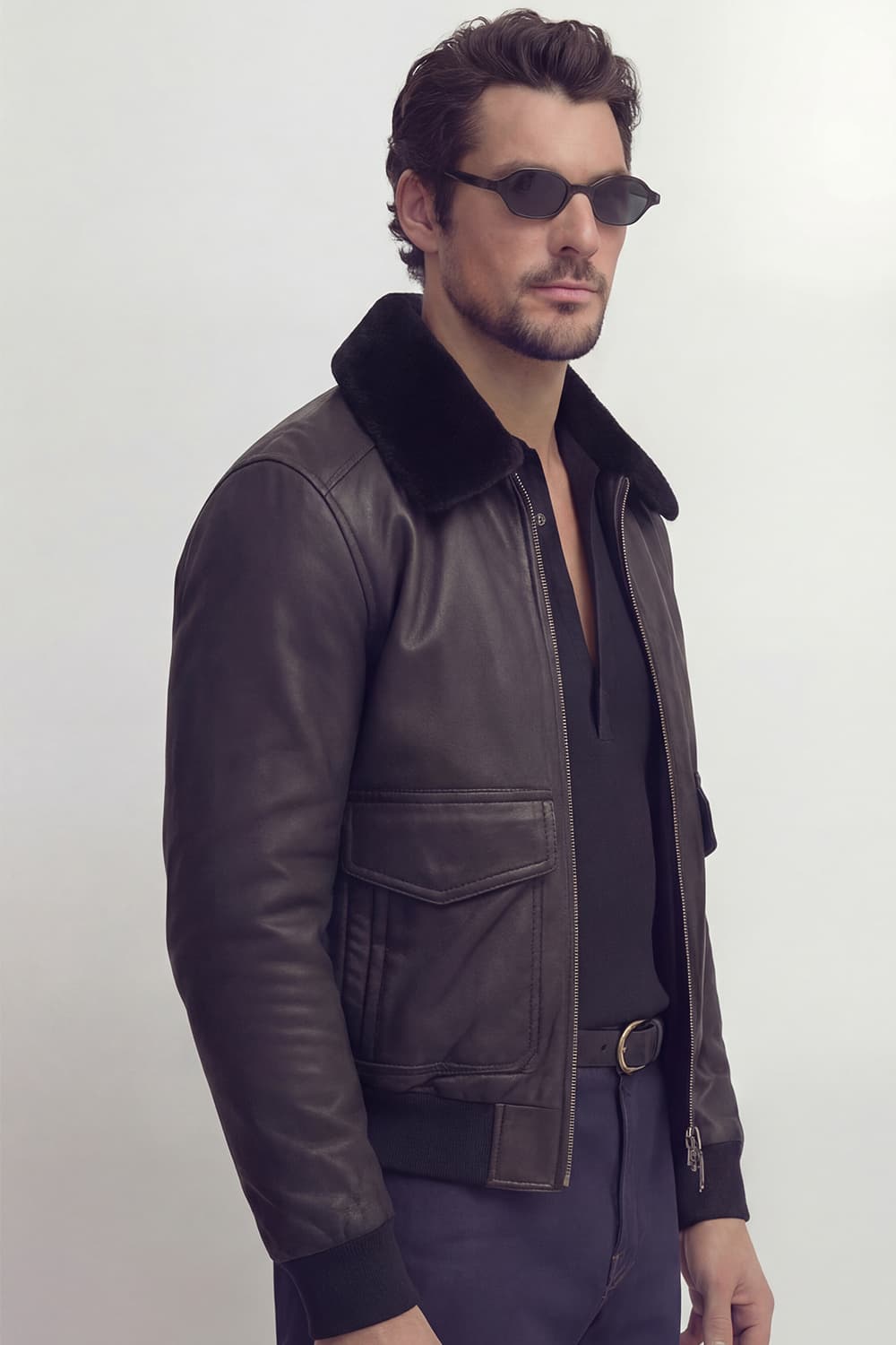 Men's Black Aviator Jacket