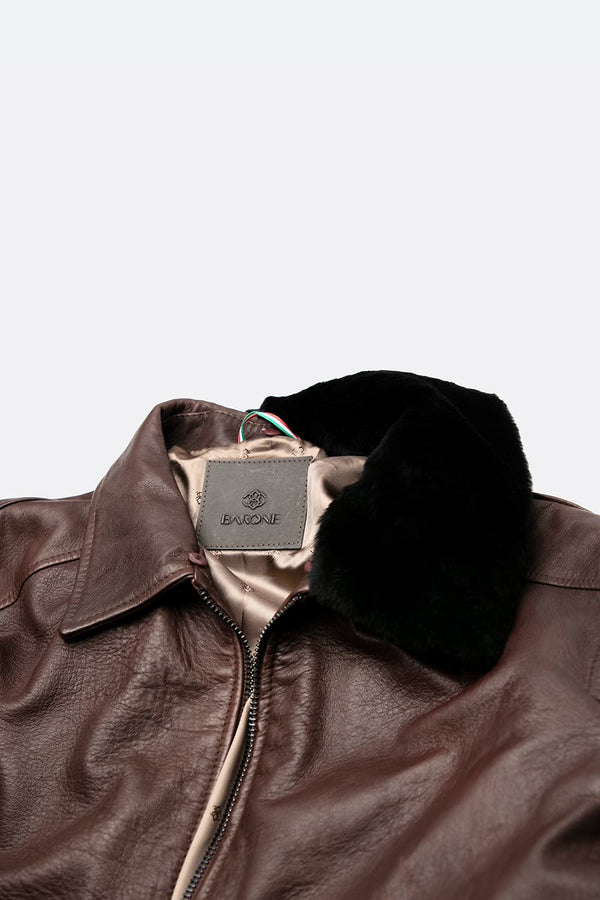 Giacca Aviatore pelle Tdm 100% vera pelle Made in Italy - Barone Firenze