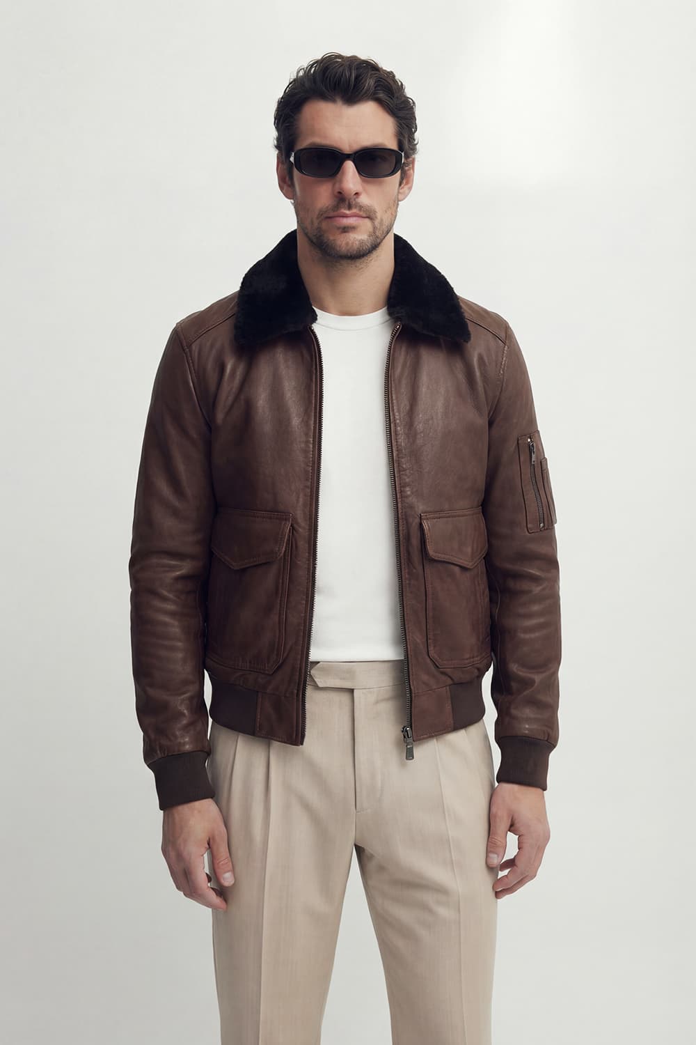 Giacca Aviatore pelle Tdm 100% vera pelle Made in Italy - Barone Firenze