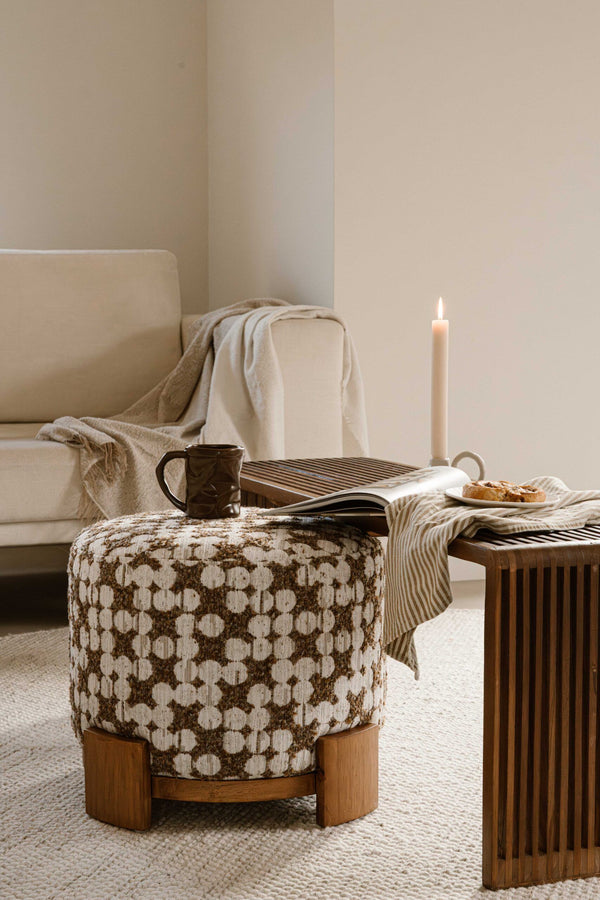 Indore Home - Fien - Pouf - Ottoman - Brown - Beige