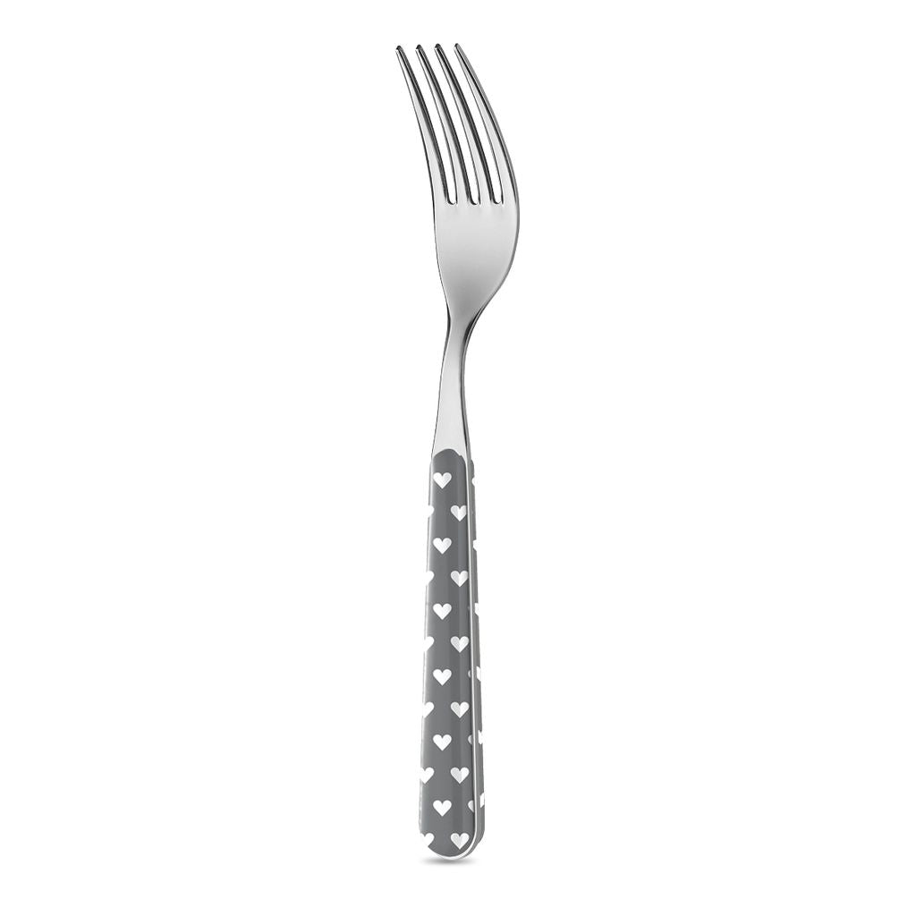 6 Table Fork - Little Hearts Gray BD14060DG
