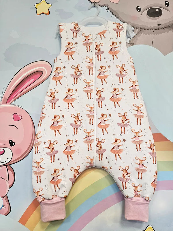 Deblja pamučna vreća za spavanje s nogavicama i punilom - Mousie ballerina