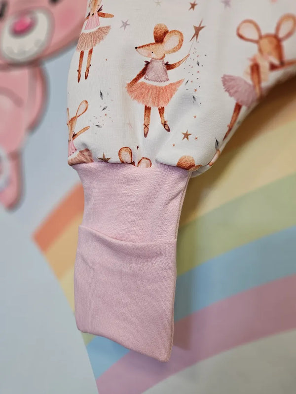 Deblja pamučna vreća za spavanje s nogavicama i punilom - Mousie ballerina