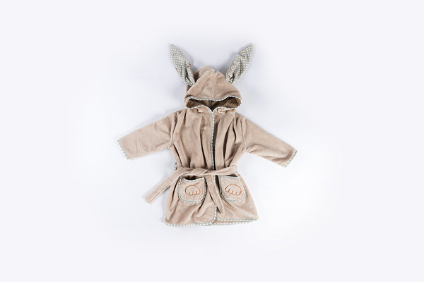 Bamboo Bathrobe - Embroidered - Brown