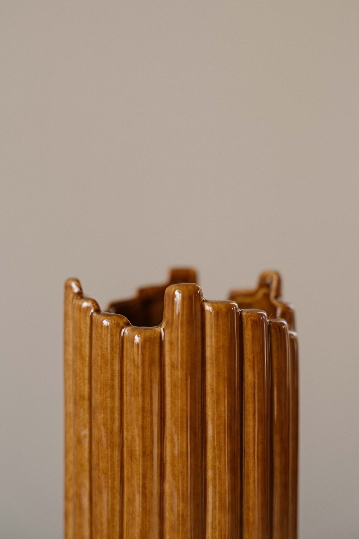 Indore Home - Vase Tubi - M - Designer Vase - Brown
