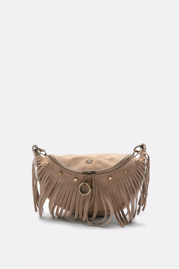 Bea Camoscio Borchie borsa donna 100% vera pelle Made in Italy - Barone Firenze