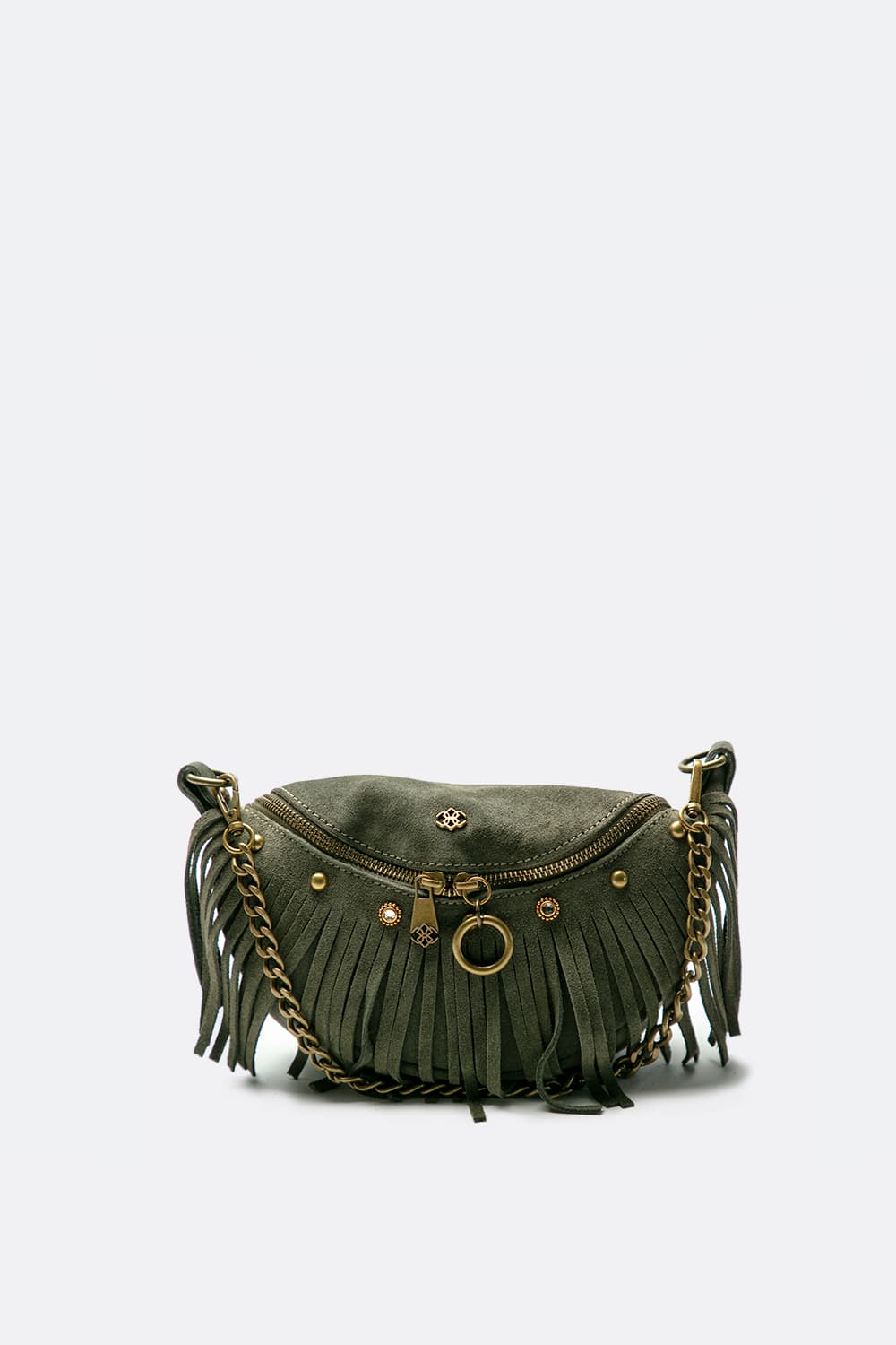 Bea Camoscio Borchie borsa donna 100% vera pelle Made in Italy - Barone Firenze