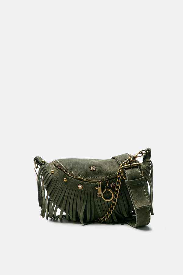 Bea Camoscio Borchie borsa donna 100% vera pelle Made in Italy - Barone Firenze