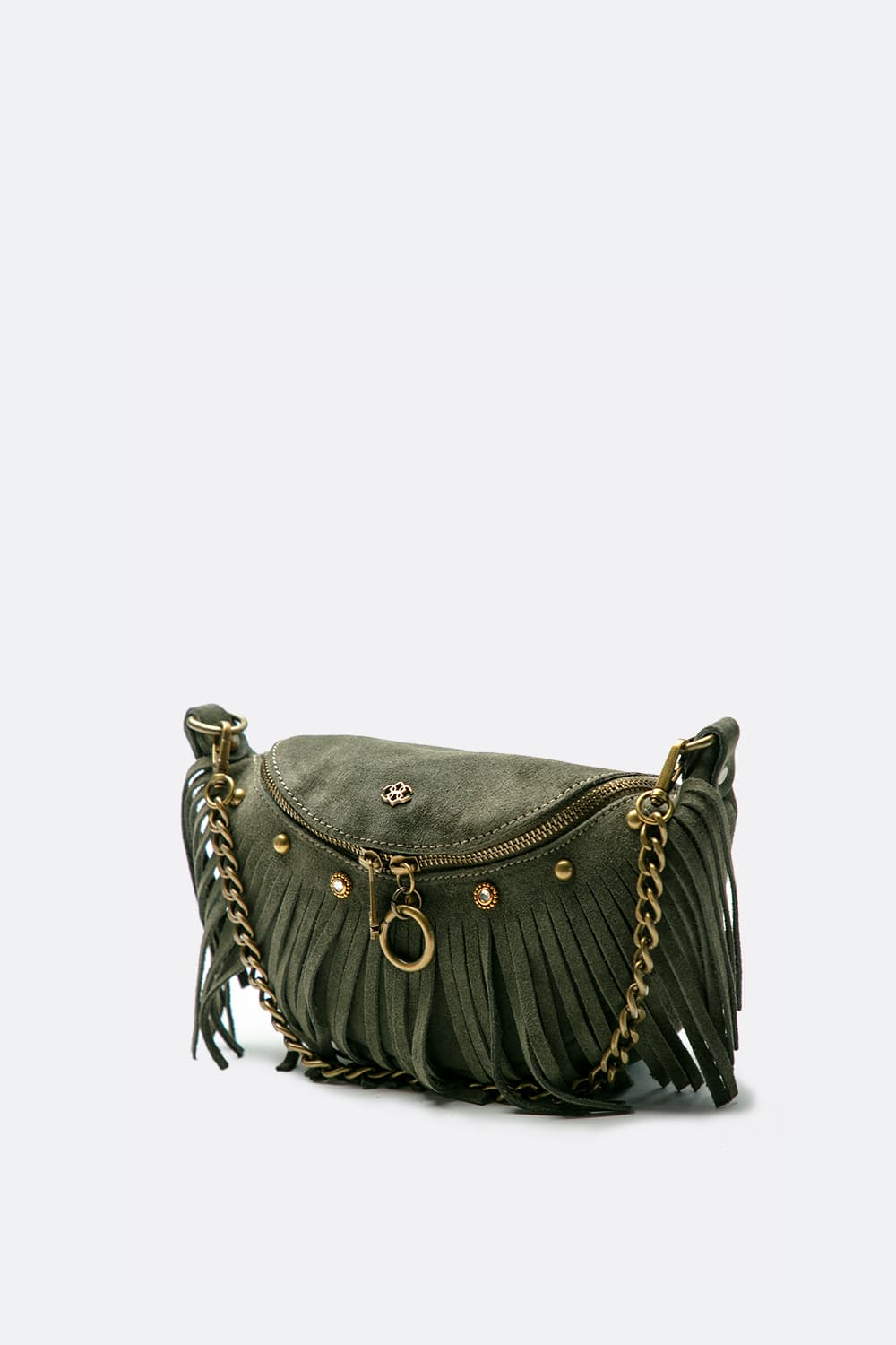 Bea Camoscio Borchie borsa donna 100% vera pelle Made in Italy - Barone Firenze
