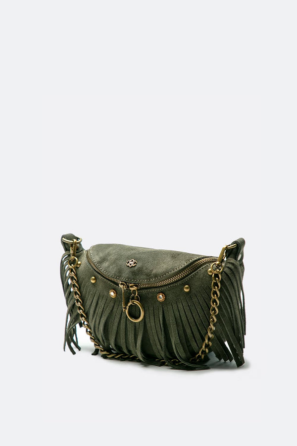 Bea Camoscio Borchie borsa donna 100% vera pelle Made in Italy - Barone Firenze